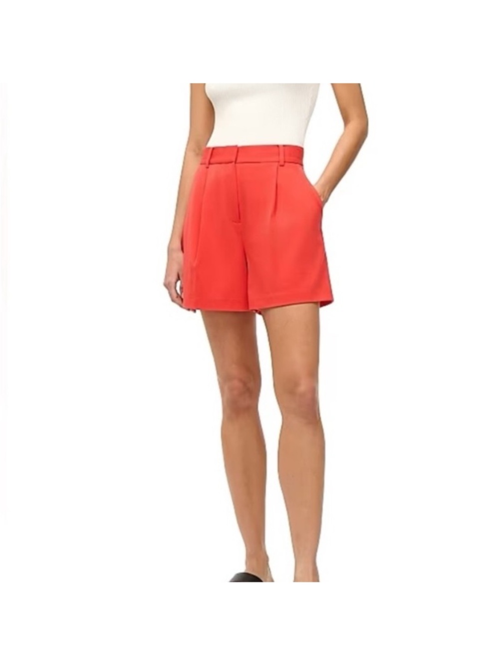 Staud Heather Shorts High Rise In Tomato Size 4